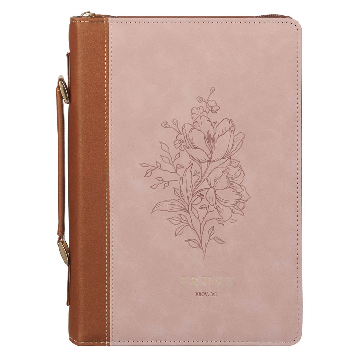 Trust Mottled Blush Faux Leather Fashion Bible Cover - Proverbs 3:5, Large