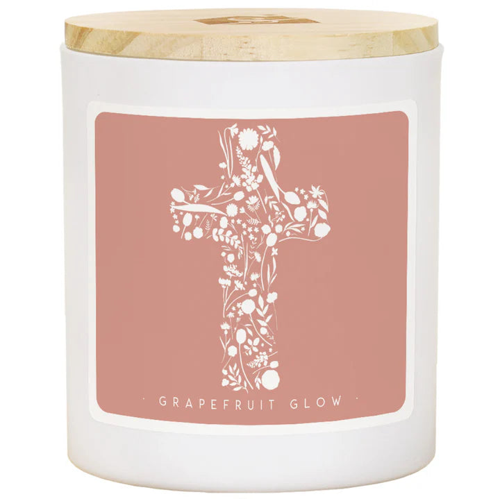 Candle-Floral Cross Grapefruit Glow