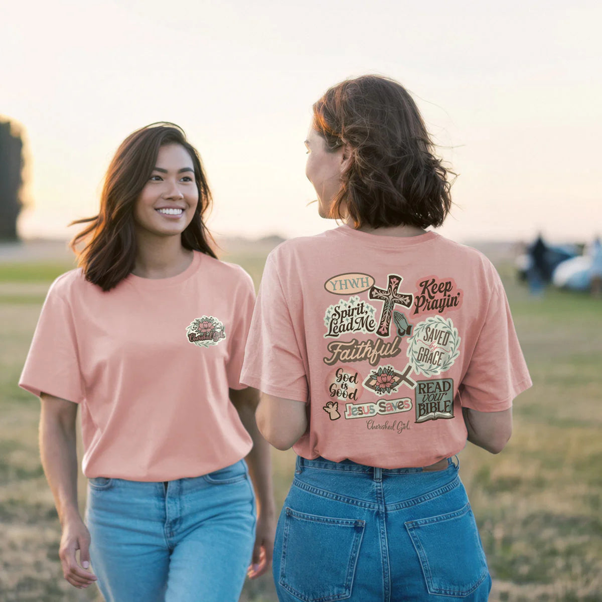 Cherished Girl Womens T-Shirt Stickers