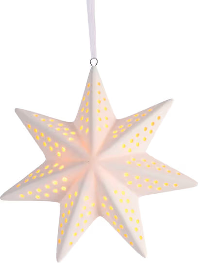 Ornament LED Porcelain Star 5H