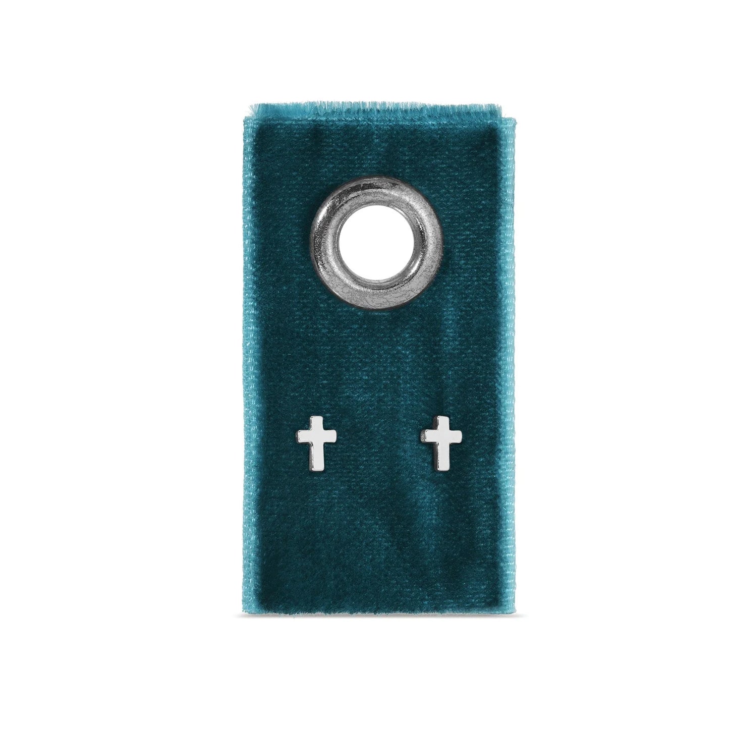 Earrings - small simple cross, Silver