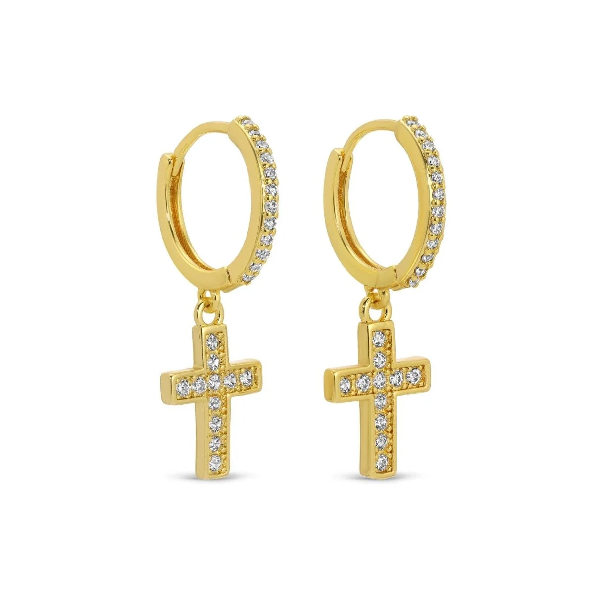 Pavé Cross Huggies
