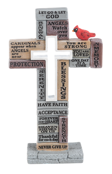 Words of Faith - Collage Cross Figurine
