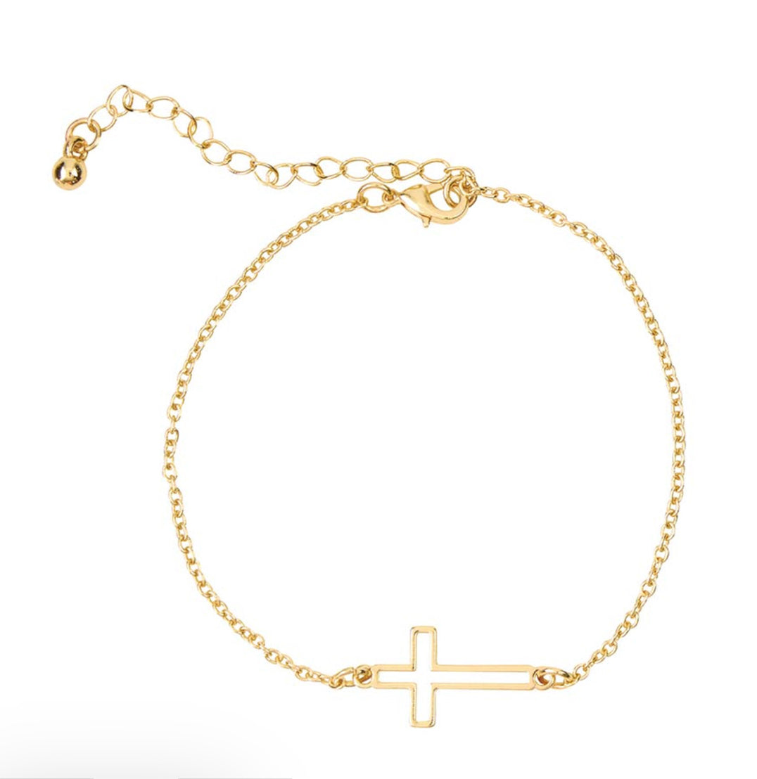 Cutout Cross bracelet - Gold