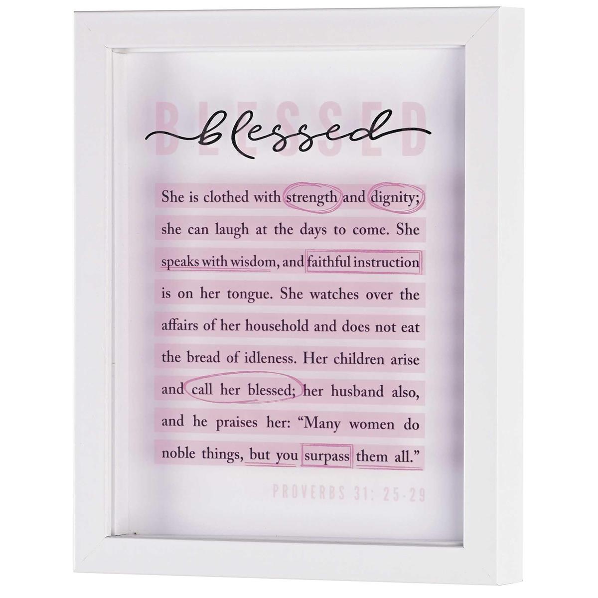 FRAMED ART BLESSED PROV. 31:25-29