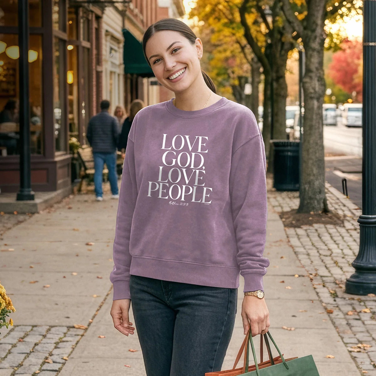 Kerusso Womens Sweatshirt Love God Love People