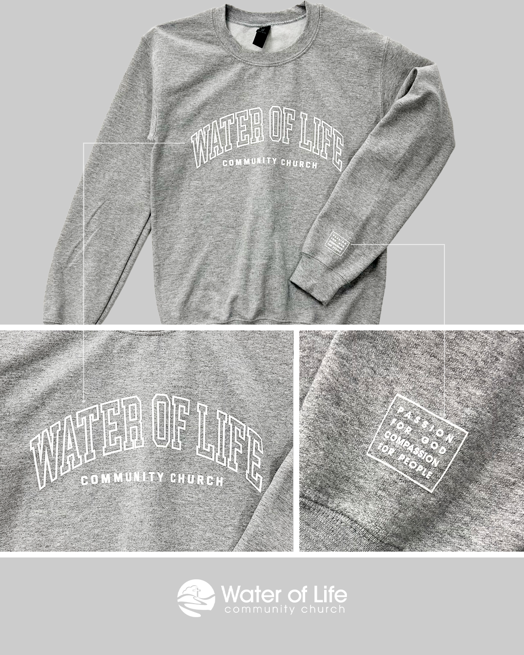 WOL 2025 Varsity Crewneck Sweater, Heather Gray