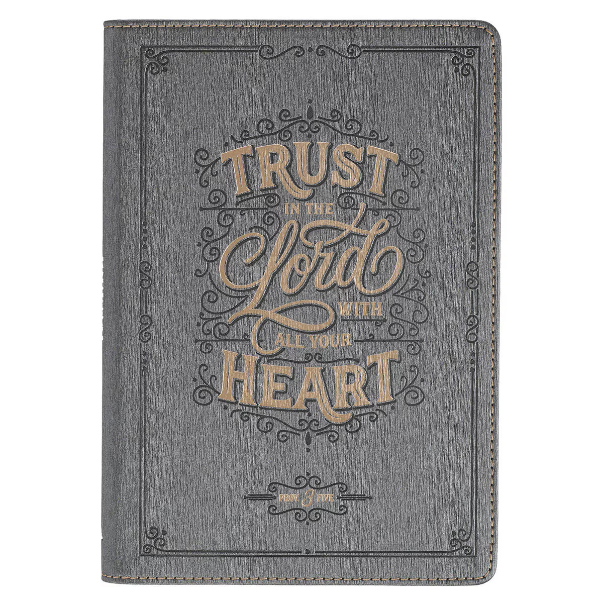 Trust in the Lord Charcoal Faux Leather Classic Journal - Proverbs 3:5
