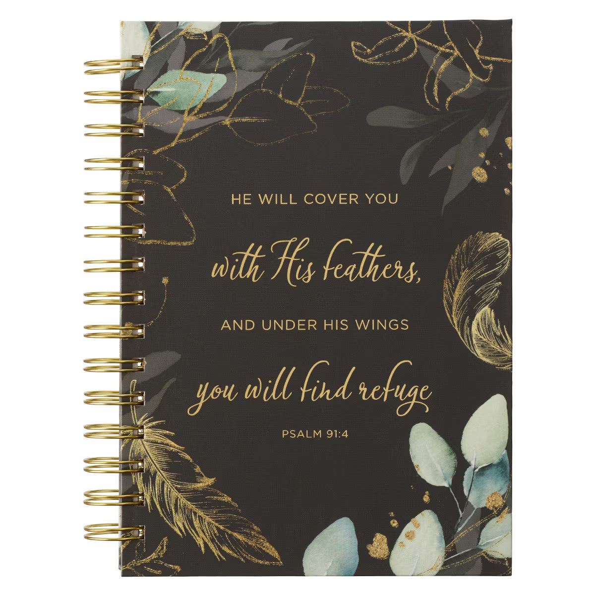 Journal Spiral-bound Black Feathers He
Will Cover You Ps, 91:4