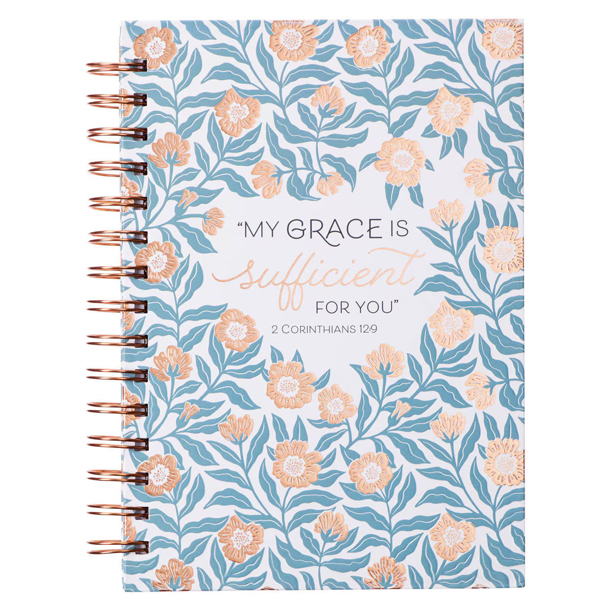 Journal Spiral-bound White/Teal/Gold My
Grace 2 Cor. 12:9