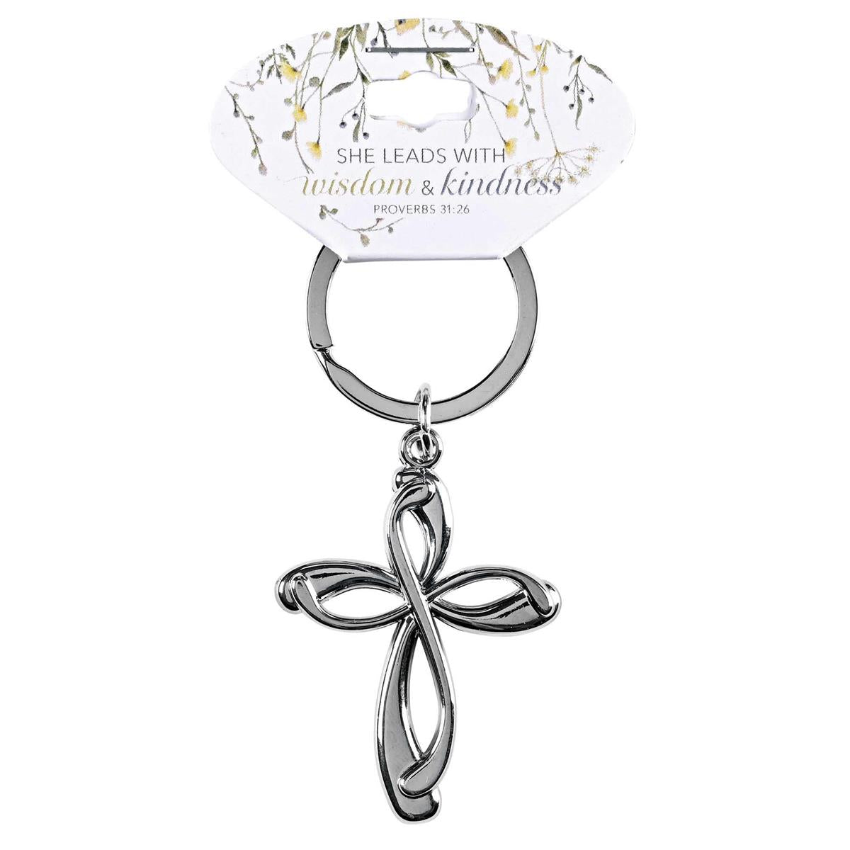 Keyring Cross She Leads With Wisdom
