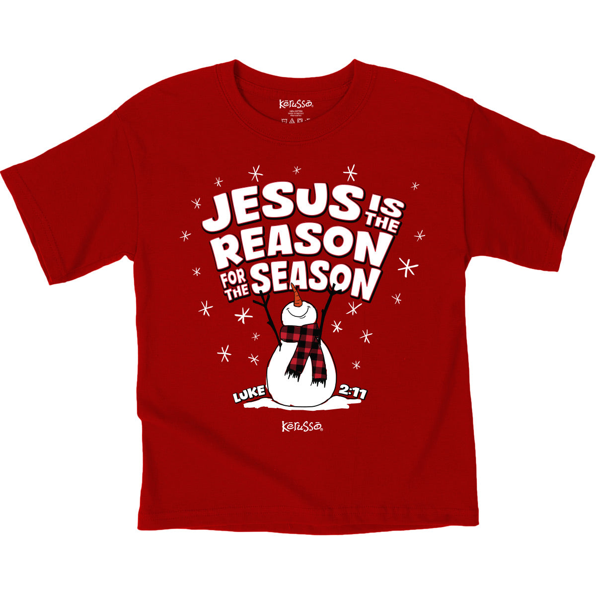 Kids Christmas T-Shirt - Jesus Is The Reason Snowman