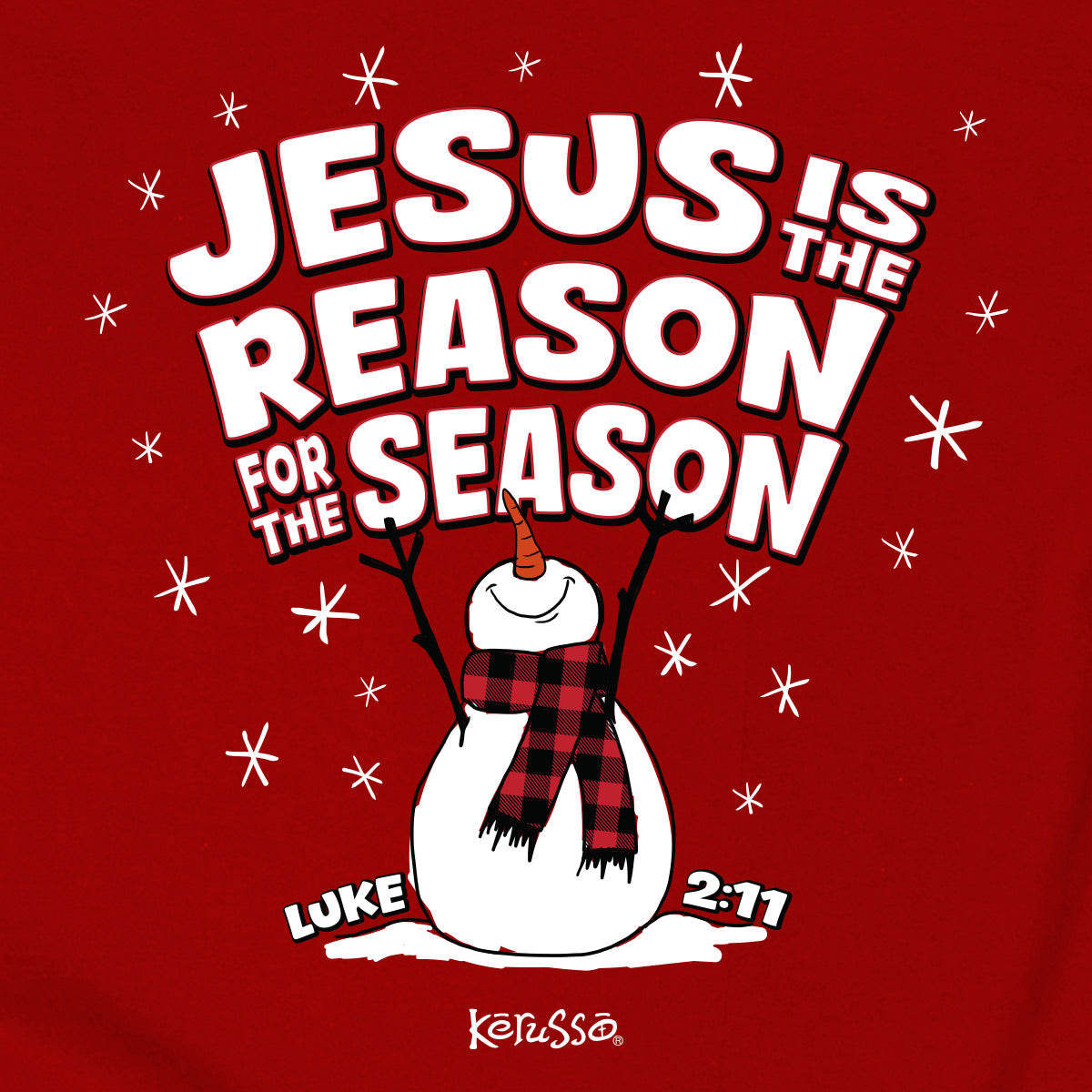 Kids Christmas T-Shirt - Jesus Is The Reason Snowman