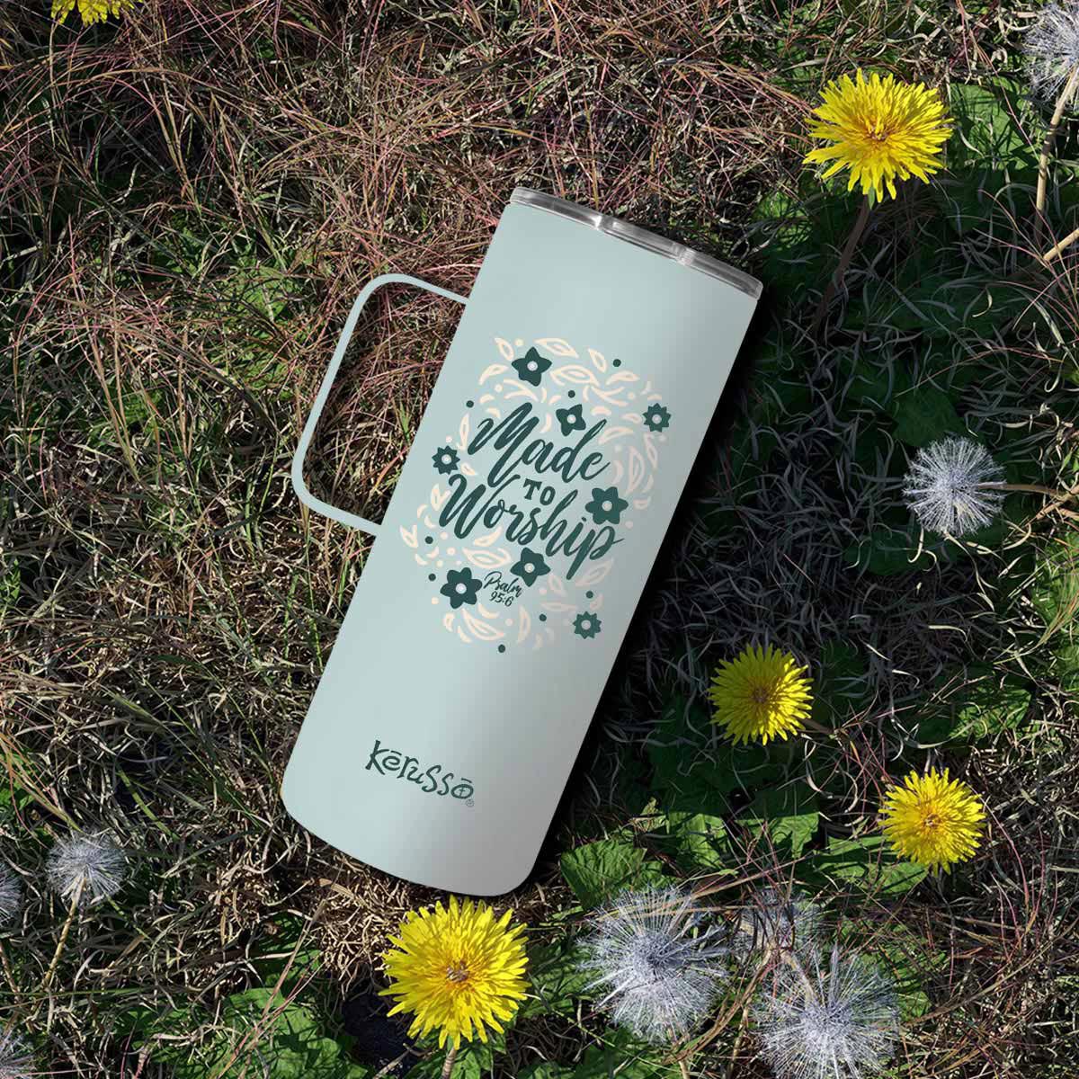 22 oz Stainless Steel Mug With Handle Made To Worship