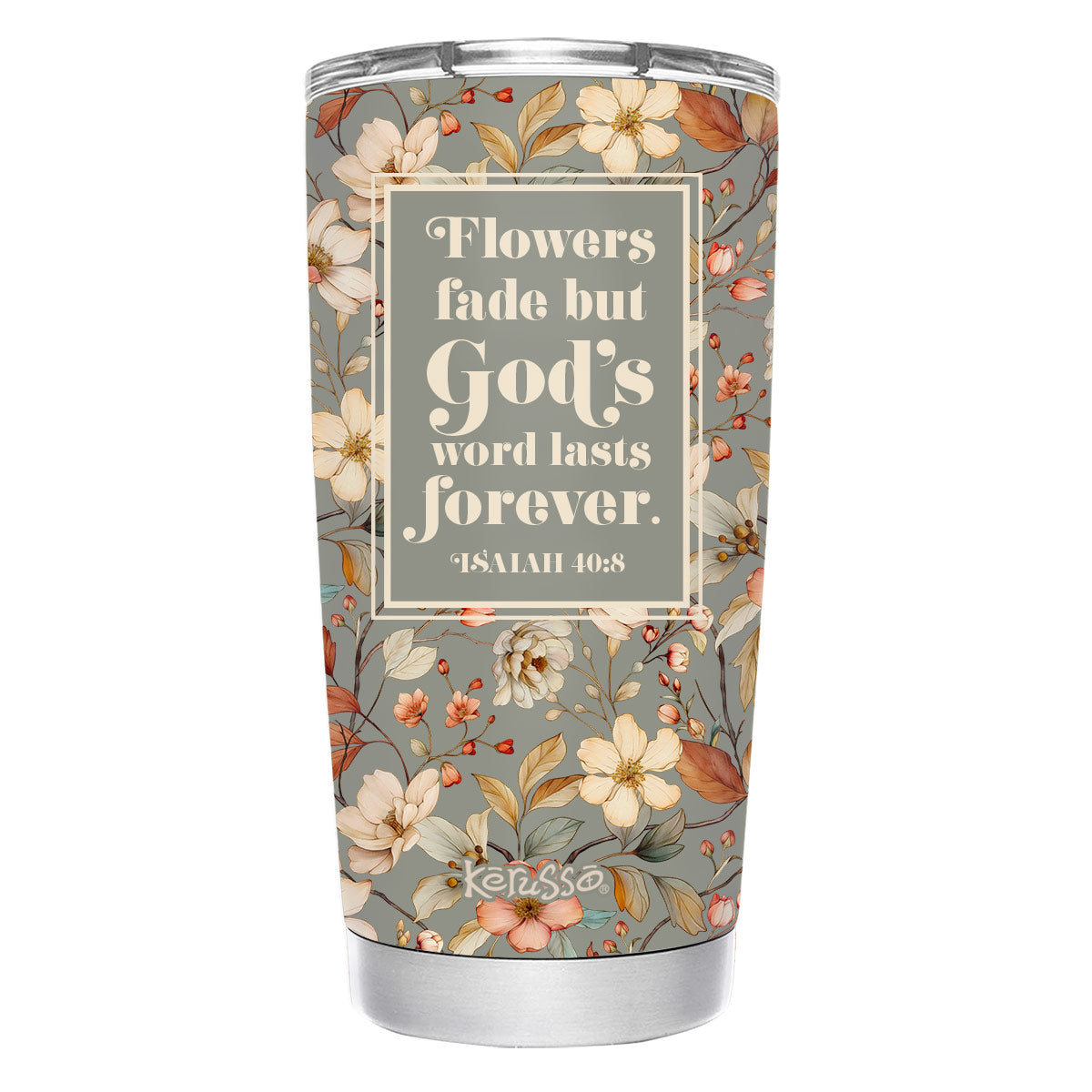 20 oz Stainless Steel Tumbler Flowers Fade
