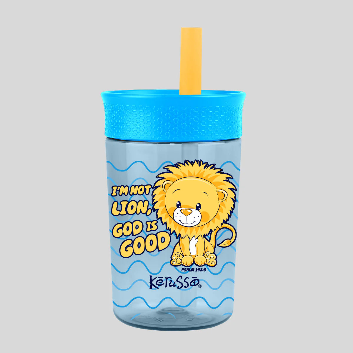 Kerusso 15 oz Silicone Straw Cup (Raccoon & Lion)