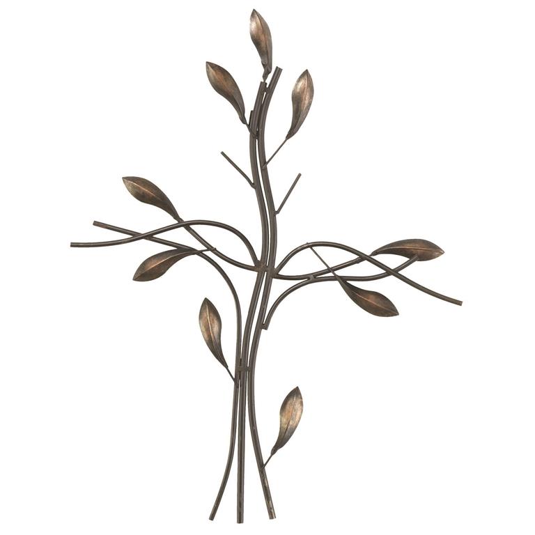 Metal Wall Cross Tree Black 22in