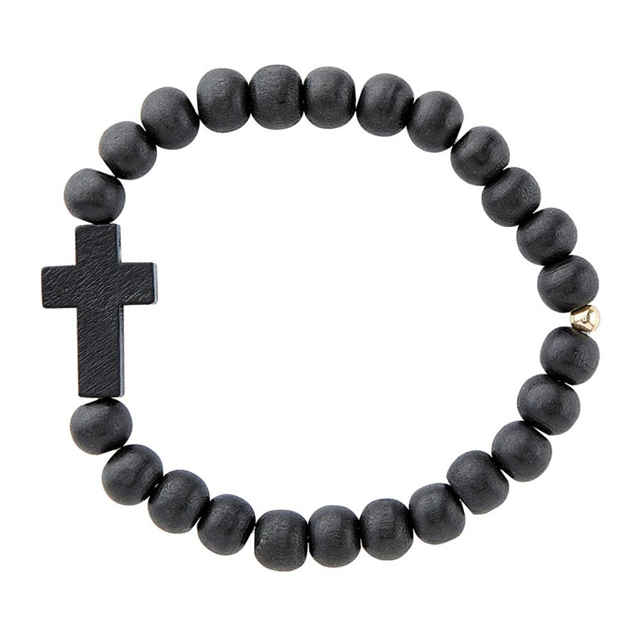 Wooden Cross Bracelet, Black