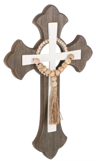Layered Wood Cross Wall Plaque