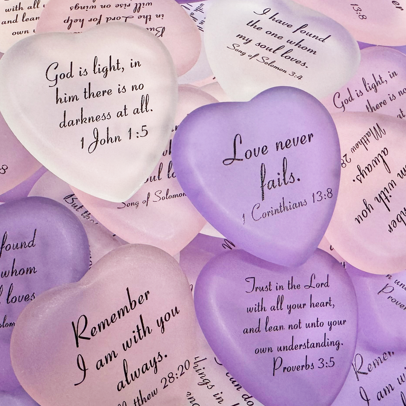 Assorted Scripture Heart Stone