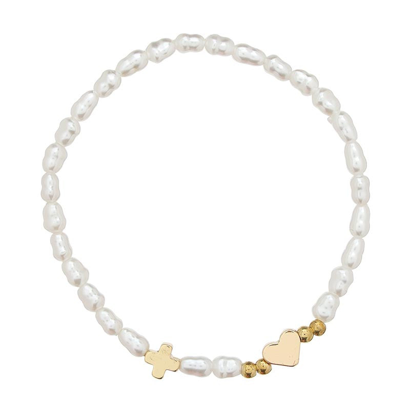 Heart and Cross Bracelet