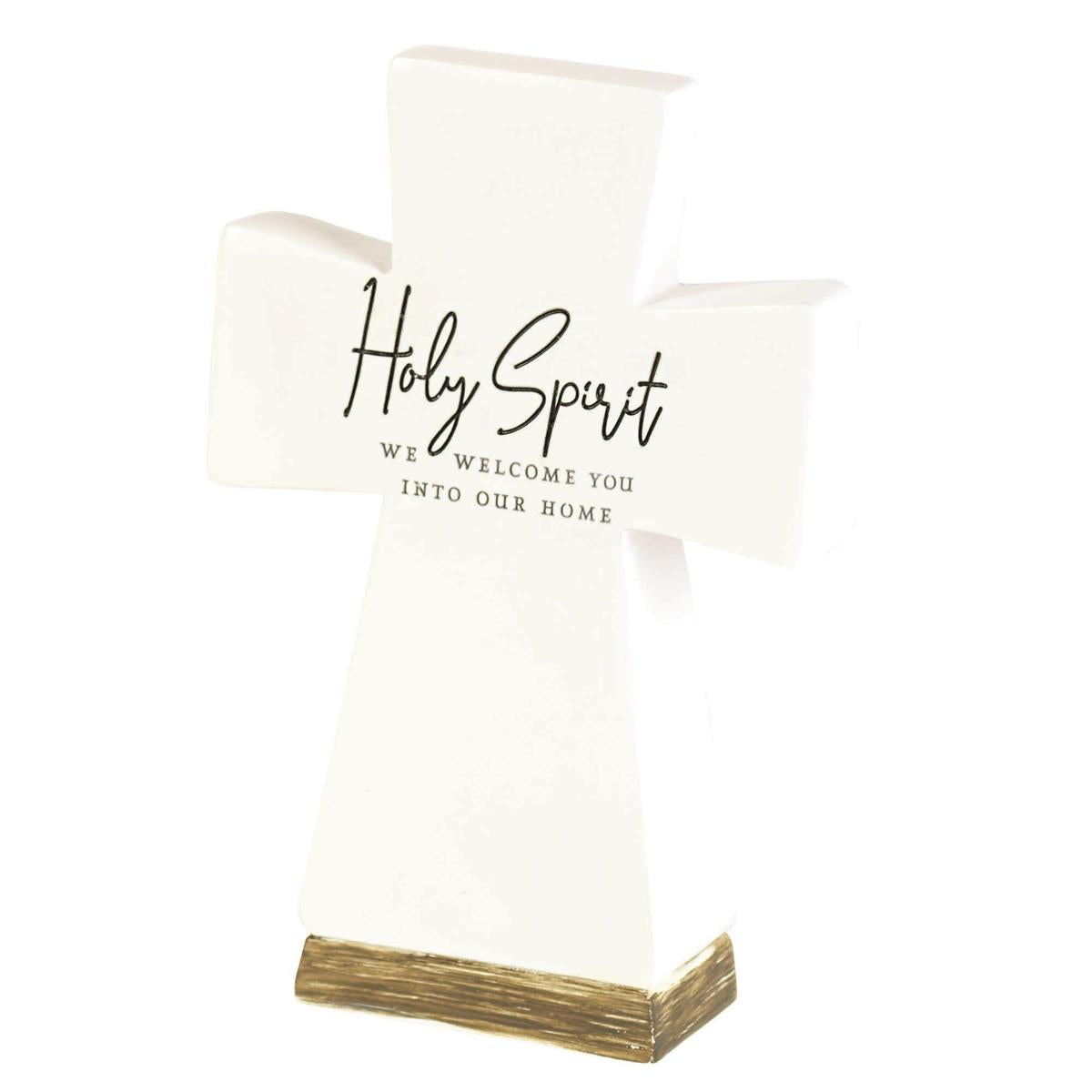 Tabletop Cross Holy Spirit We Welcome