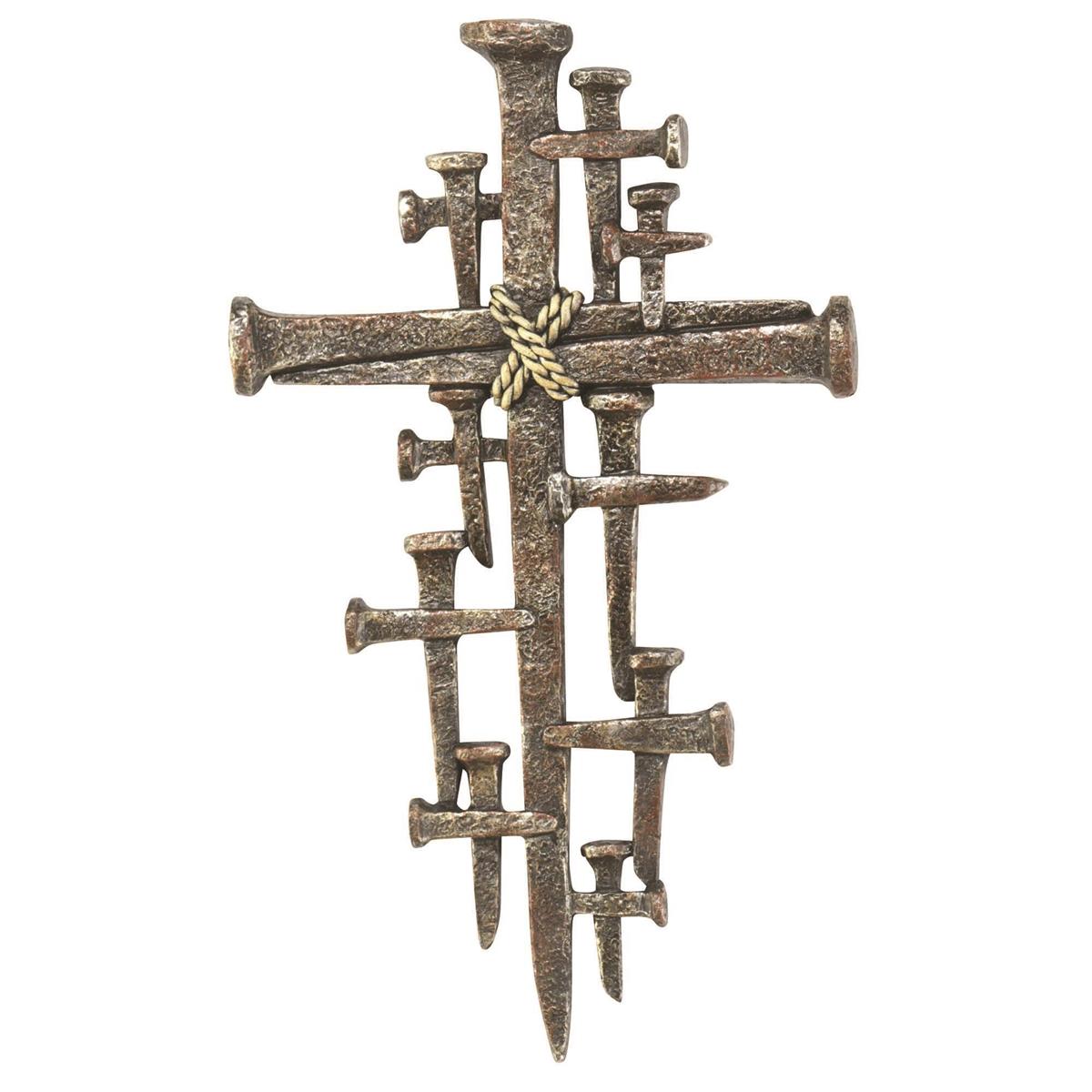 Wall Cross Nails Resin 12in