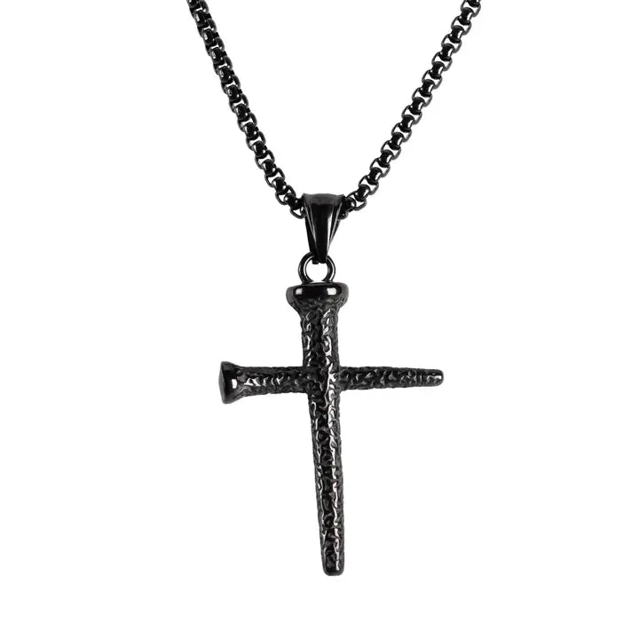 Black Plated Stainless Steel Nail Cross