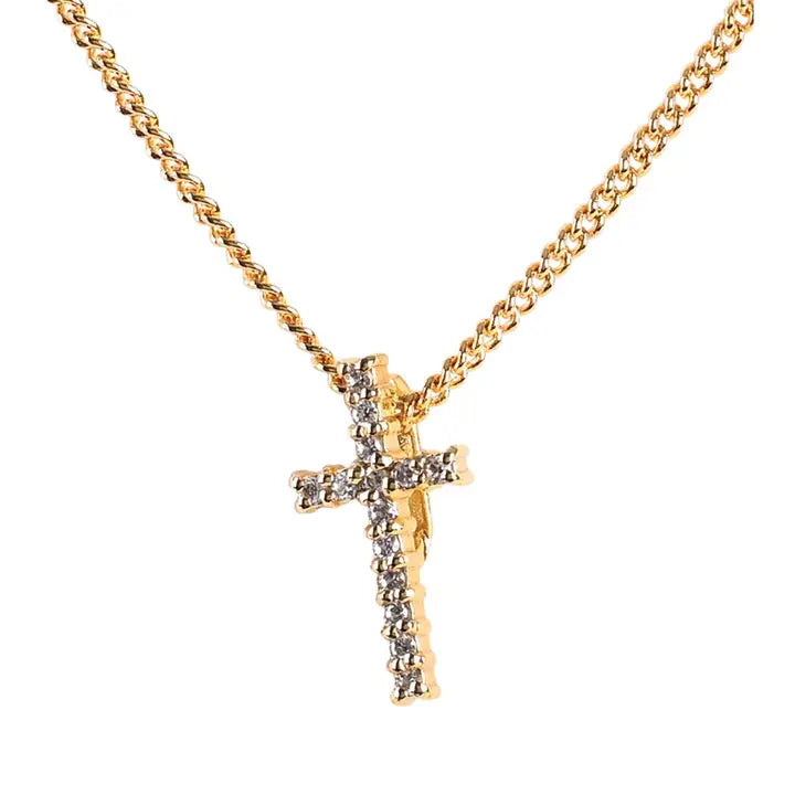 Necklace Cross Hidden Bale Gold 16L