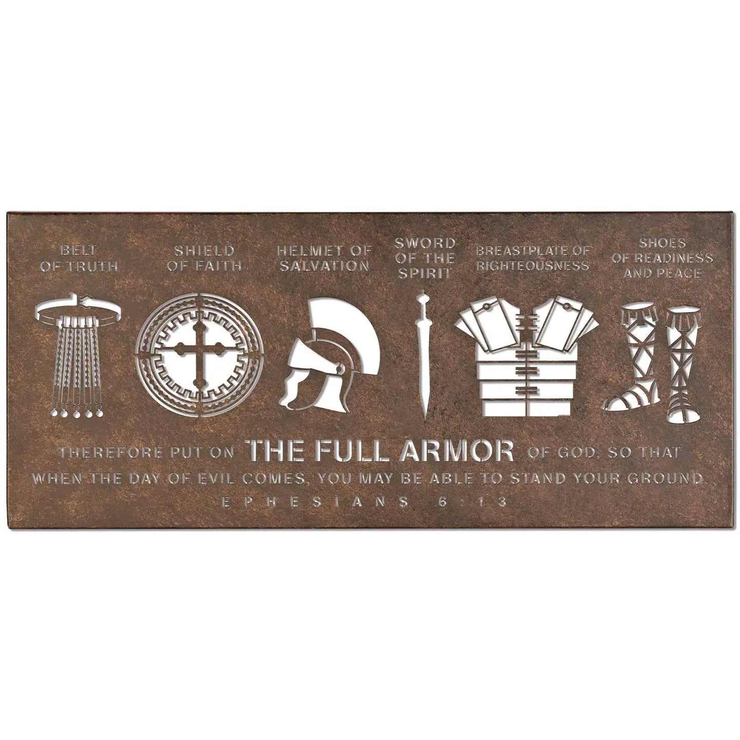 Wall Plaque Metal Armor of God 20" X 9"