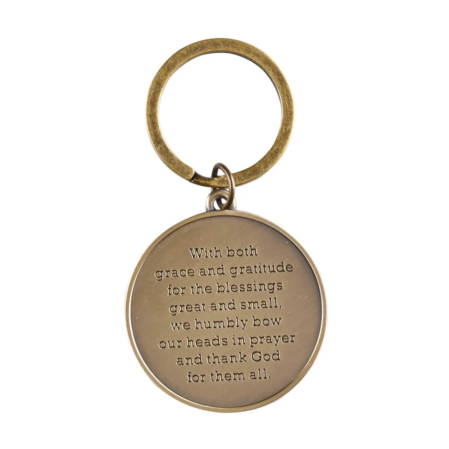 Cross Grace Gratitude Gold Keyring