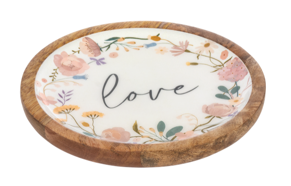 Round Faith, Blessed, Love, Hope Tidbit Tray