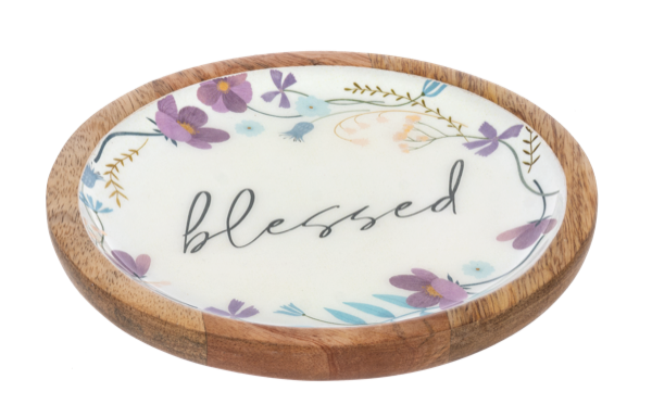 Round Faith, Blessed, Love, Hope Tidbit Tray