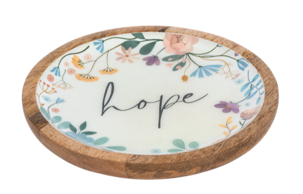 Round Faith, Blessed, Love, Hope Tidbit Tray