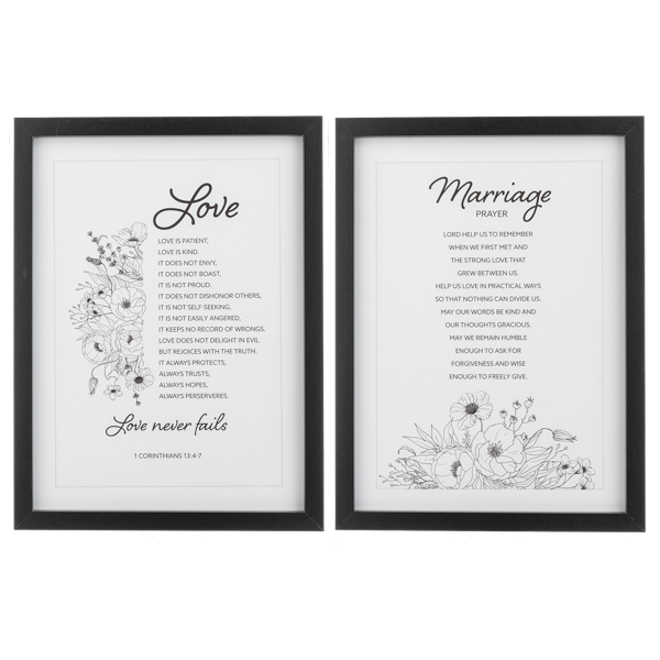 Framed Marriage Prayer & Love is Patient Wall Decor