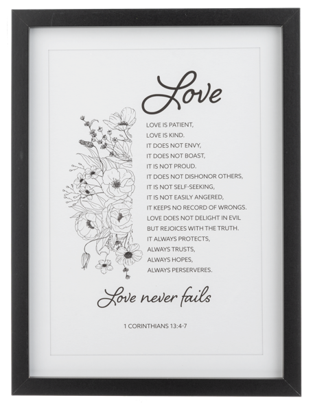 Framed Marriage Prayer & Love is Patient Wall Decor