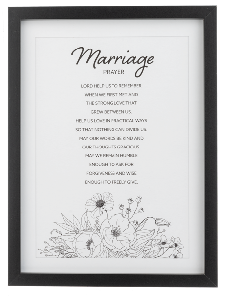 Framed Marriage Prayer & Love is Patient Wall Decor