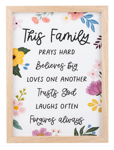 Framed This Family & Thank God with Floral Wall Decor, Sold Separately