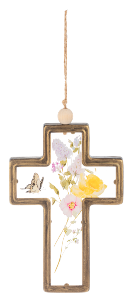 Floral Cross Ornament