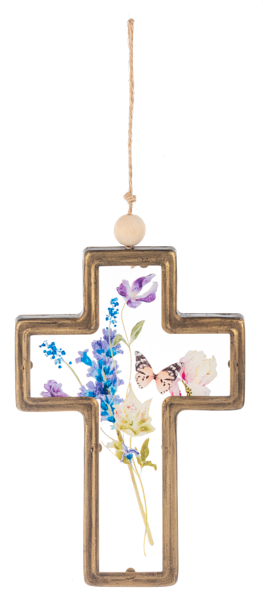 Floral Cross Ornament