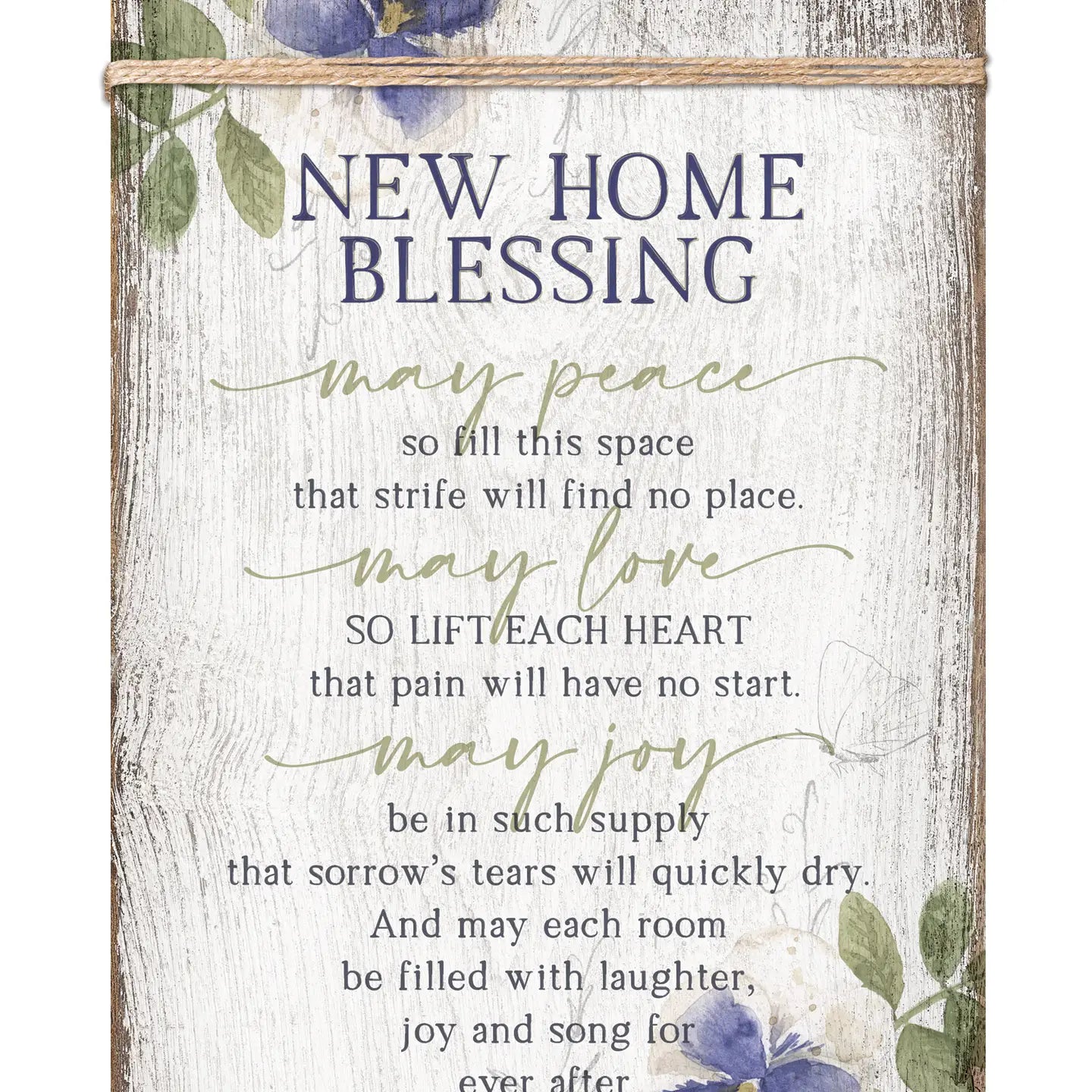 New Home Blessing - Timeless Twine 6X9 Wood Plaque