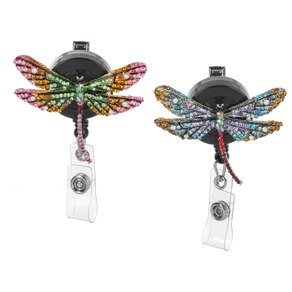 Dragonfly ID Badge Reels on Backer