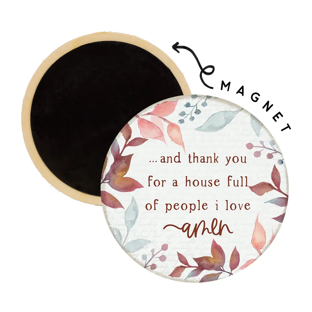 House Full Leaves - Round Magnets