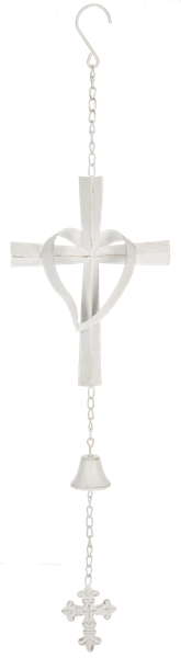 Cross w/Heart Windchime