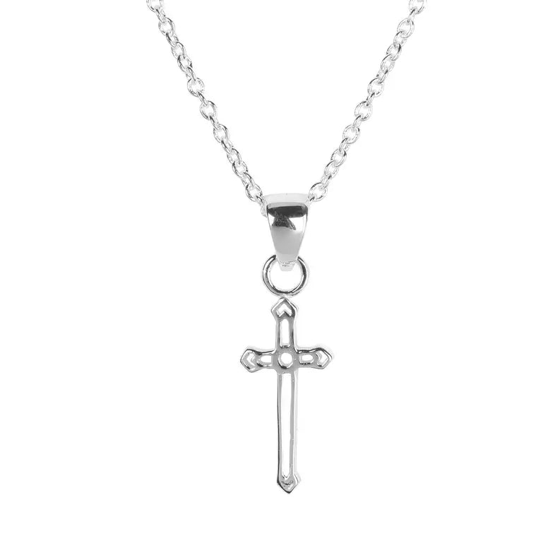 God's Girl Mini Bud Cross Necklace, 16" Chain