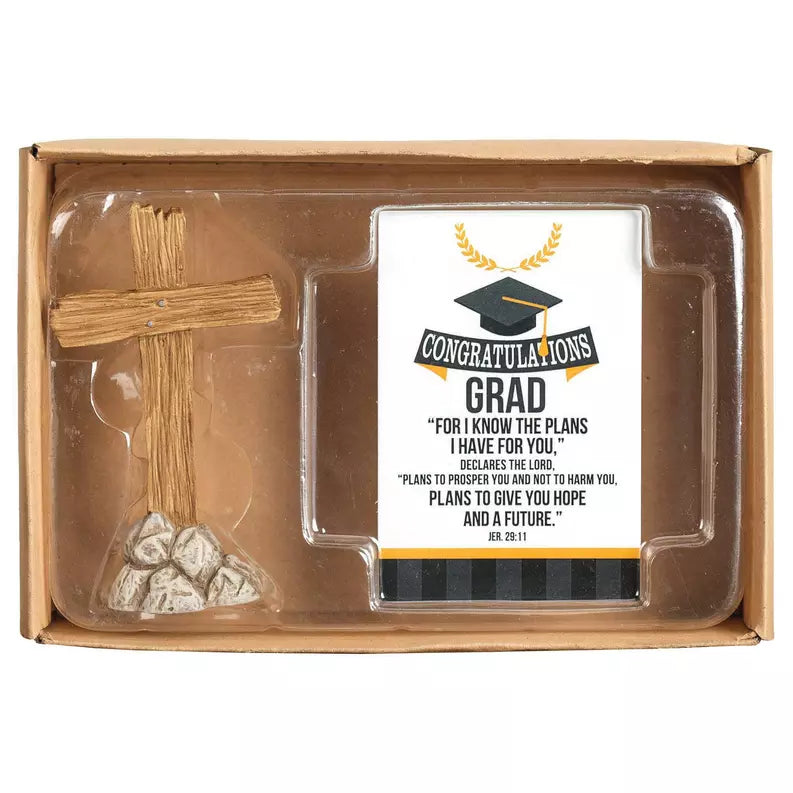 Graduation Cross Figurine with Card