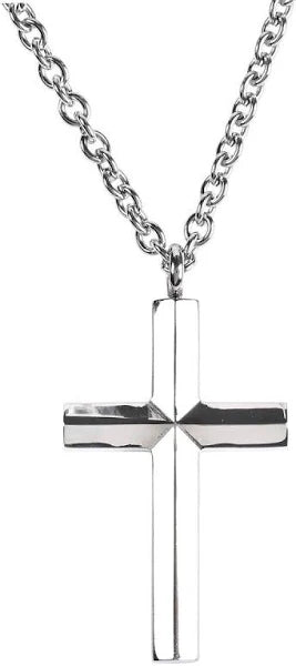 Bevel Cross Spanish Necklace, 24" Chain