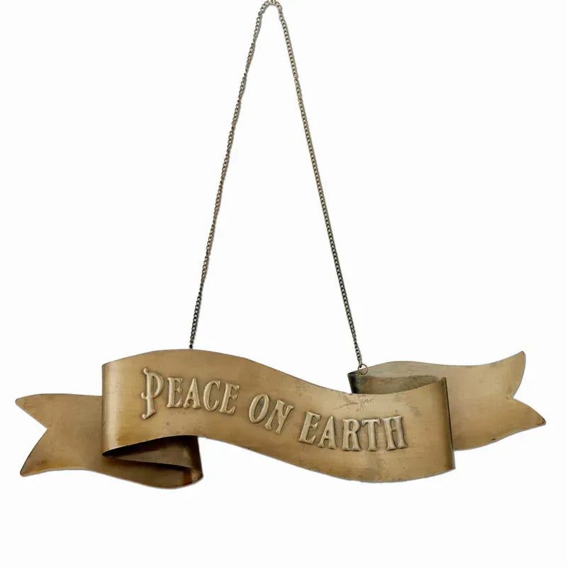 PEACE ON EARTH HANGING DOOR SIGN