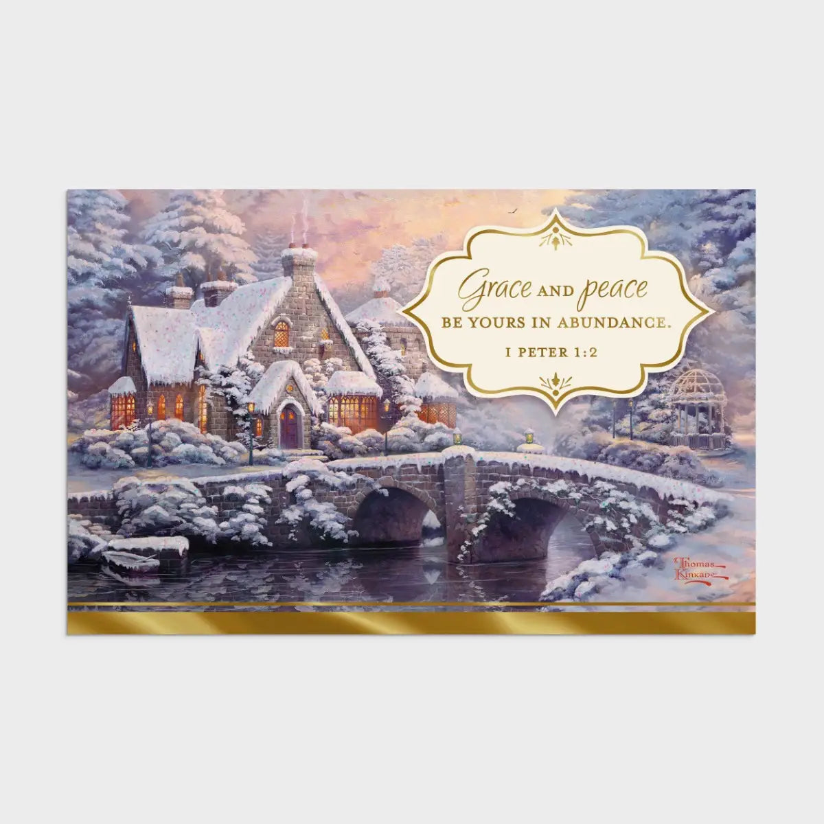 Thomas Kinkade - Grace and Peace Be Yours - 18 Christmas Boxed Cards and Envelopes