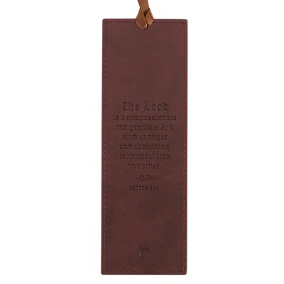 Names of God Bookmark, Brown Faux Leather Bookmark